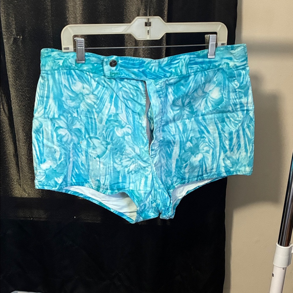 Tropical Blue Men's Swim Trunks